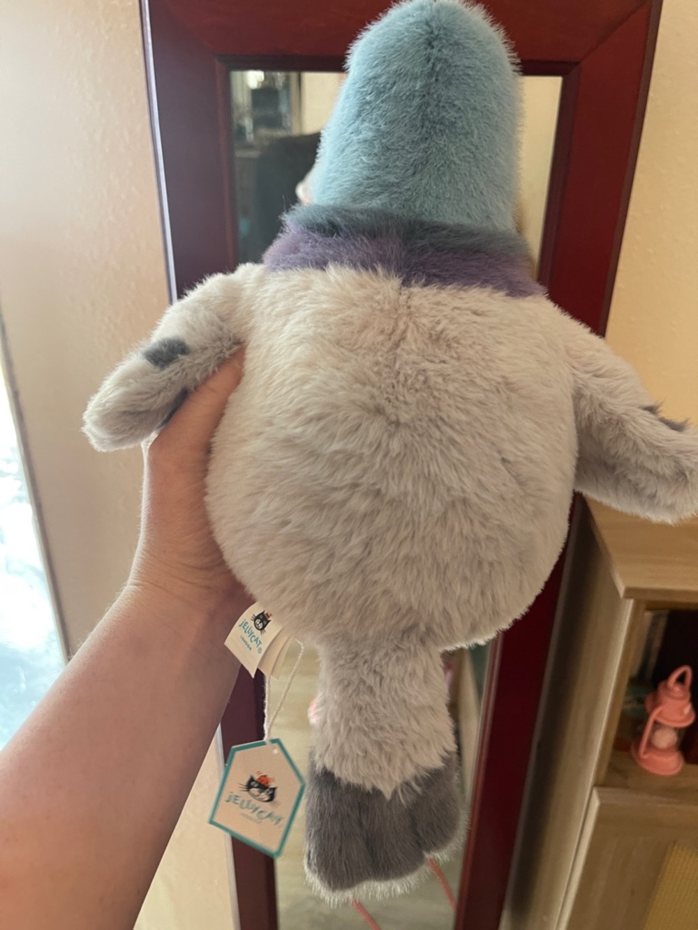 Jellycat Blue-Headed Pigeon Plush with Purple Collar and Gray Body - Picture 3 of 3